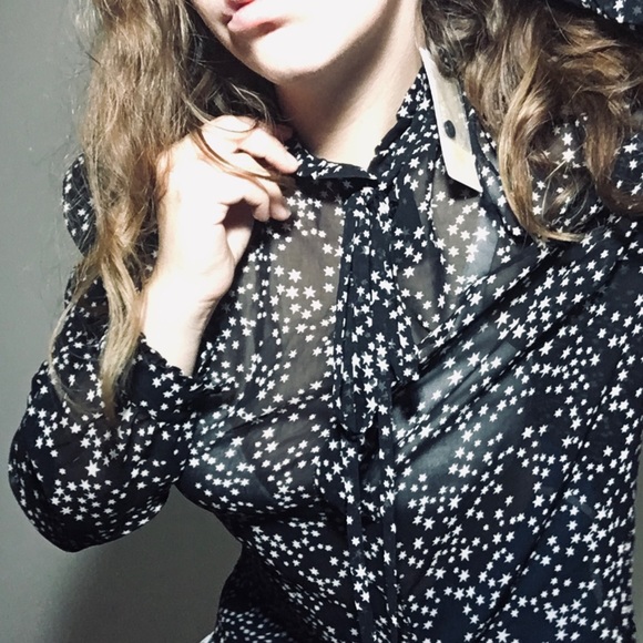 • michael kors night sky tie neck blouse • - Picture 9 of 9